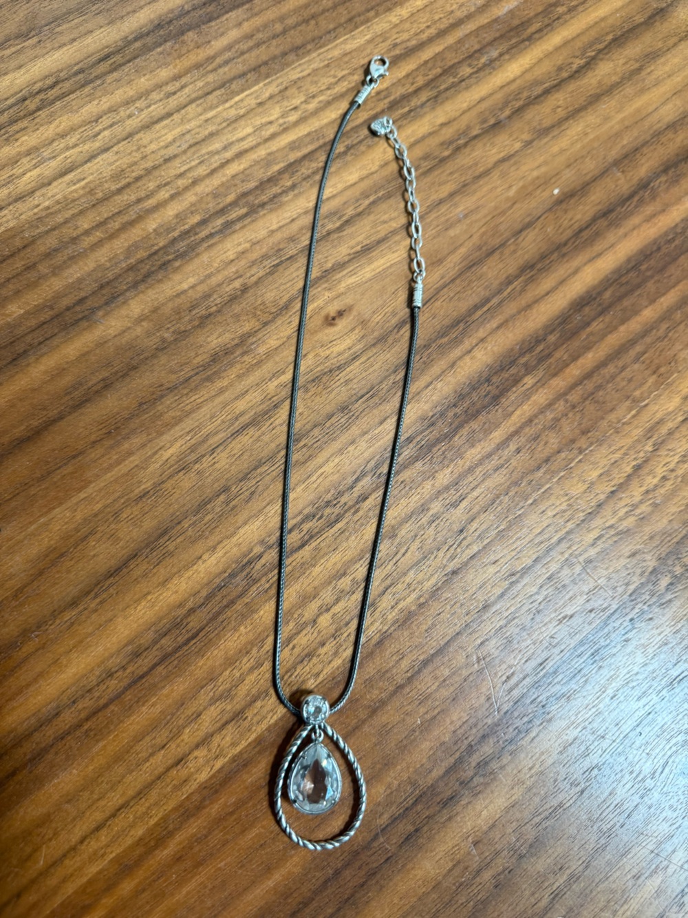Brighton Silver-Tone Necklace with Clear Crystal Accent